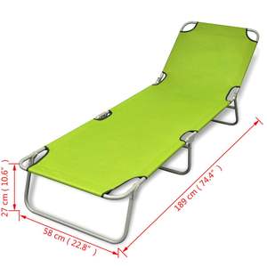 Chaise longue pliable en polyester vert pomme, taille unique, pour la détente en plein air - Product Image 6