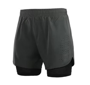 Men's 2-in-1 Running Shorts Quick Dry Breathable Mesh Lining Elastic Waist Drawstring Sports Shorts for Gym Jogging - Product Image 4