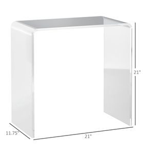 Tavolino Moderno in Acrilico Trasparente 53x30x53 cm con Bordi Arrotondati, Tavolino a Cascata per Uso Domestico con Spazio di Archiviazione da 30 cm - Product Image 3