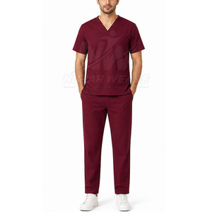 Conjunto de Uniforme Médico Cómodo para Hombre con Cuello en V, Tejido Transpirable y Apariencia Profesional - Product Image 3