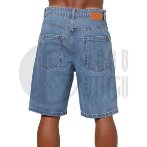 Conjunto de Camiseta y Pantalones Cortos de Mezclilla para Hombre, Camiseta a Rayas Informal, Estilo Holgado, Atuendo de Verano, Ropa Urbana, Top de Algodón, Pantalones Cortos de Mezclilla, Dos Piezas - Product Image 4