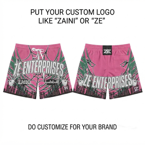180 GSM Premium Polyester Mesh Custom Logo Sublimation Pink Black Sports Mesh <b>Short</b> OEM ODM Quality Mesh <b>Shorts</b> - Product Image 5