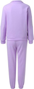 Ensemble de survêtement sportif violet pour femme, manches longues, fermeture éclair, effet délavé, design color block, tenue décontractée pour l'automne - Product Image 2
