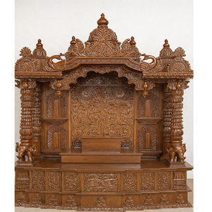 Mandir de Madera de Teca Tallada de la Mejor Calidad, Estilo Indio del Sur Personalizado, Impermeable, Plegable, con Función de Almacenamiento, Fábrica en Australia - Product Image 1