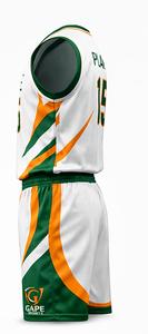 Conjunto de Baloncesto Personalizado para Hombres y Jóvenes, Camiseta y Pantalones Cortos con Nombre y Número del Equipo Impresos, 100% Algodón, Impresión por Transferencia de Calor - Product Image 3