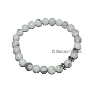 สร้อยข้อมือหินฮาวไลท์สีขาวพร้อมจี้เรกิขายส่ง – สร้อยข้อมือคริสตัลประดับลูกปัดฮาวไลท์ธรรมชาติ - Product Image 3