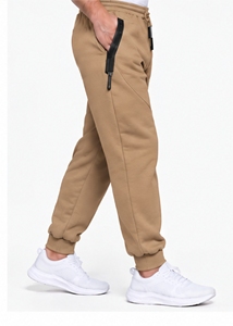Index <b>Men's</b> <b>Khaki</b> Sweatpants Elastic Waist Drawstring Casual Jogger Pants Side Pockets Breathable Midweight Autumn Wear - Product Image 3