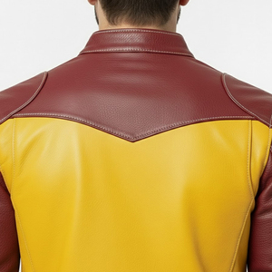 Veste en cuir véritable brodée de diamants, taille US, en cuir d'agneau, édition limitée, veste d'hiver de haute qualité pour hommes - Product Image 3