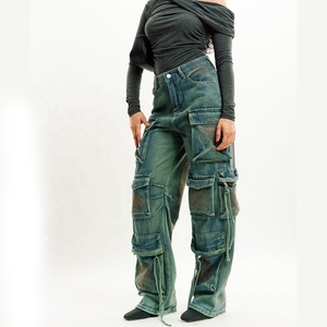 กางเกงคาร์โก้ซักกรดกางเกงสไตล์สตรีทแวร์มีหลายกระเป๋าผ้าทนทานและออกแบบเฉพาะตัวได้ตามต้องการ - Product Image 1