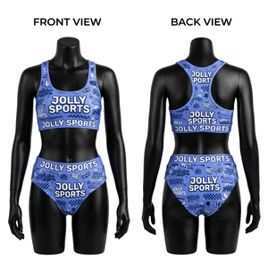 Soft 230 GSM Polyester Spandex Green Bikini Set Women Swimwear Racerback Cut Sublimation Print Women Bikinis set - Product Image 4