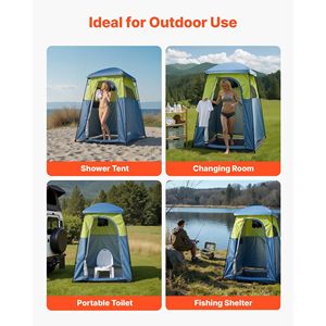 Portable 1-Room <b>Camping</b> Shower Tent with Privacy Changing Room Ground Stakes Ropes Carry Bag Support - Product Image 6