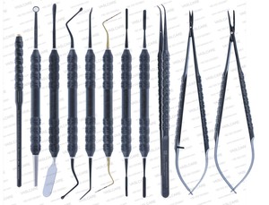 Kit Quirúrgico FUE de Titanio Negro para Microcirugía: Herramientas para Trasplante Capilar, Túnel, Tijeras de Resorte y Portaagujas - Product Image 4