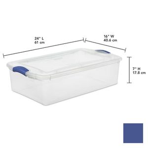 32 Qt. Set di 6 Contenitori in Plastica Blu Stile Stadio con Chiusura a Scatto - Product Image 5