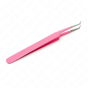 Stainless Steel Eyelash Extension Tweezers Pink Tip Precision Lash <b>Tool</b> Custom Logo Packaging Professional - Product Image 4