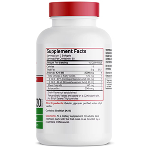 Huile de Krill Naturelle Biologique 2000 mg Capsules Oméga-3s EPA DHA Astaxanthine Phospholipides Gélules Molles Soutient le Cœur et le Cerveau - Product Image 3