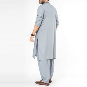 Shalwar Kameez Classique Décontracté en Coton pour Hommes - Couleurs et Designs Personnalisables Directement de l'Usine, Respirant, Séchage Rapide, Idéal pour la Prière Quotidienne - Product Image 4