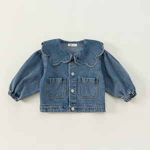 Manteau en jean décontracté printemps-automne pour bébés filles avec fermeture éclair brodée - Product Image 5