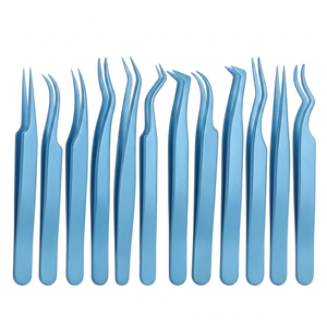 ชุดแหนบต่อขนตาสแตนเลสสตีลความแม่นยำสูง ปลายเรียบสำหรับการต่อขนตา - Product Image 1