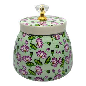 Pichwai 4 Inch Eco-Friendly Iron Waterproof Dustproof Dry Fruit Jar Box Modern Luxury Portable Printed Hammered Design <b>Storage</b> - Product Image 1