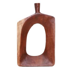 Wooden Flower <b>Vase</b> FV-024 Handcrafted Home Decor - Dark Brown Wood - Product Image 2