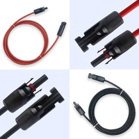 Câble d'extension solaire photovoltaïque étanche 10AWG 2M 1000V CC, conducteur en cuivre étamé, isolation PVC, rouge/noir, 30A, longueur personnalisable