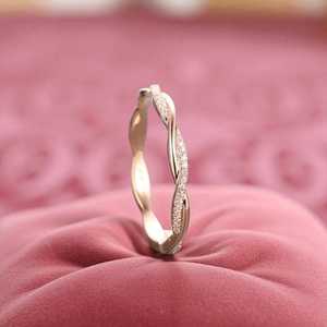 Minimalist Moissanite Round Cut Diamond <b>Eternity</b> Rope Band <b>Ring</b> For Women's Original 925 <b>Silver</b> Fine Birthdays Gift For Partner - Product Image 3
