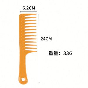Peigne démêlant à dents larges en plastique de haute qualité pour cheveux bouclés, personnalisable avec logo, vente en gros pour la coiffure à domicile - Product Image 2