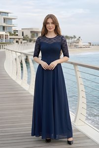 Stylish <b>Net</b> <b>Top</b> Featuring Crepe Inner Round Neck Design And Three Quarter Sleeves For Everyday Fashion clothing casual wear - Product Image 2