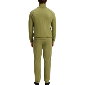 Sweat-shirt zippé vert olive pour homme, coupe classique, en molleton tricoté, décontracté, pour l'automne, couleur unie, col montant, fermeture éclair intégrale, manches longues - Product Image 5