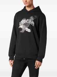 Sudadera con capucha para hombre con diseño de águila, parte superior sólida de forro polar, algodón antipilling, corte holgado, sudadera de primavera. - Product Image 3