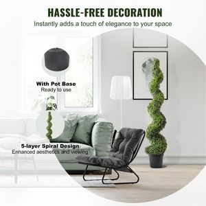 Albero Artificiale di Bosso Topiario Alto 60 Pollici, 2 Pezzi a Spirale con Foglie Extra, in Vaso - Categoria Prodotto: Alberi Artificiali - Product Image 3