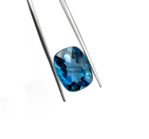 Topacio Azul de Londres de 12 mm y 18 mm, Corte Cojín, Facetado, Piedras Sueltas, Topacio Azul Natural, Piedras Calibradas, Venta al por Mayor para Joyería - Product Image 6