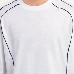 T-shirt ample en toile de soie/coton 210 g/m² coupe régulière, col rond, couleur unie, respirant, séchage rapide, prix bas, vente en gros - Product Image 6