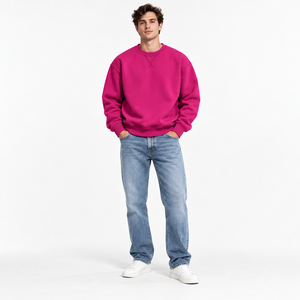 <b>Crewneck</b> <b>Sweatshirt</b> ODM <b>Mens</b> Winter OEM Pullover Boxy Brushed Fleece Bulk Order Casual Activewear Heavyweight <b>Sweatshirts</b> - Product Image 3