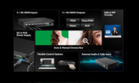 AVMATRIX KM32-4K: HDMI Profesional 4K con 3 Entradas y 4 Salidas, Chroma Key, DSK y PIP para Transmisión en Vivo, Iglesia y Estudio