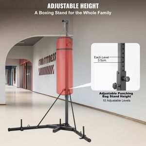 Support de sac de frappe en acier robuste, hauteur réglable, équipement d'entraînement de boxe avec base lestée - Product Image 2