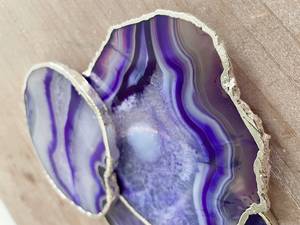 Customized Purple <b>Agate</b> Stone <b>Coaster</b> Irregular Shape Bohemian Design Tea <b>Coaster</b> For table Home Decor Hotel Restaurant Use UO - Product Image 1