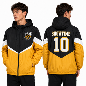 Chaqueta Cortavientos Personalizada para Hombre con Logotipo Bordado de Bucks, Nombre y Número en la Espalda, con Capucha, Ropa Deportiva, Venta al Por Mayor, OEM, Cierre de Cremallera - Product Image 2