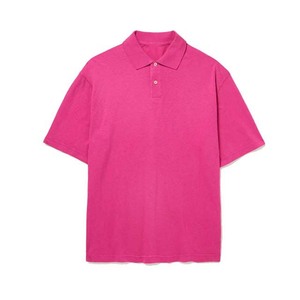 เสื้อเชิ้ตแขนสั้นผู้ชายสีชมพู ผ้าเจอร์ซีย์ 100% คอตตอน ทรงลำลอง แห้งเร็ว - Product Image 1