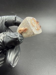 Moissanite Round Cut Diamond Script <b>Ring</b> For <b>Mens</b> 925 Sterling <b>Silver</b> Fine Hip Hop Party Jewelry Gift For Friends - Product Image 6