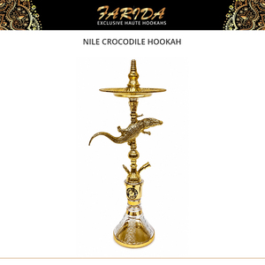 Cachimba de latón macizo con diseño elegante de alta calidad, escultura Farida egipcia hecha a mano, lacada, artística y decorativa, con forma de cocodrilo del Nilo. - Product Image 5