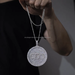 Iced Out Zircon Stone Custom Letters Ceo 925 Sterling Silver Moissanite COLLAR COLGANTE - Product Image 5