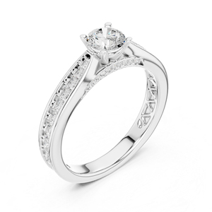 แหวนแต่งงานเพชรทรงกลมที่เพาะเลี้ยงในห้องปฏิบัติการ ทองคำ 14K สีโรสโกลด์สำหรับผู้หญิง |   เพชรเพาะเลี้ยงใหม่ - Product Image 6