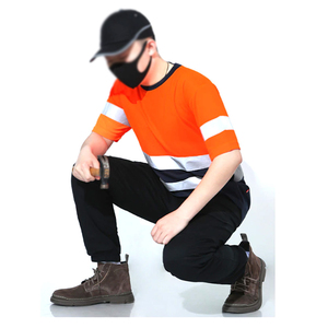 T-shirts de travail réfléchissants personnalisés à col rond pour hommes, haute qualité - Product Image 6