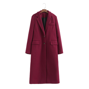 Abrigo Largo de Lana Moderno para Mujer, Elegante, Cortavientos, con Cinturón, para Invierno, Color Sólido - Product Image 1