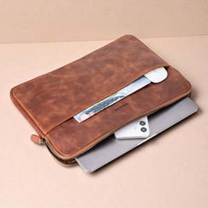 Housse simple pour ordinateur portable en PU avec fermeture éclair, protection pour ordinateurs portables, noire - Product Image 6