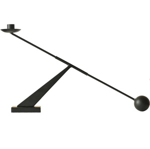 Modern Iron Candlestick Holder with <b>Ball</b> Counterweight Geometric Design Eco-Friendly & Durable Home Decor for Office Bar - Product Image 1