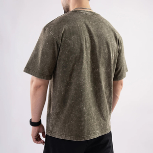 บริการ OEM เสื้อยืดผู้ชายแบบย้อมสีเอซิดขายดี สำหรับสตรีทแวร์ ออกแบบเองได้ แห้งเร็ว เสื้อยืดผู้ชายแบบย้อมสีเอซิด - Product Image 2