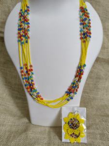 Collar de margaritas bohemio con cuentas de semillas - Set de joyería para regalo de fiesta - Product Image 6