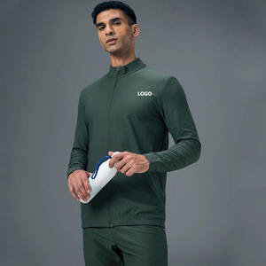 ชุดวอร์มโพลีเอสเตอร์สแปนเด็กซ์คุณภาพสูง ชุดกีฬาแบบเรียบง่ายสำหรับฤดูใบไม้ร่วง ชุดวอร์มผู้ชาย 2 ชิ้น - Product Image 4